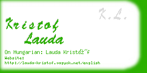 kristof lauda business card